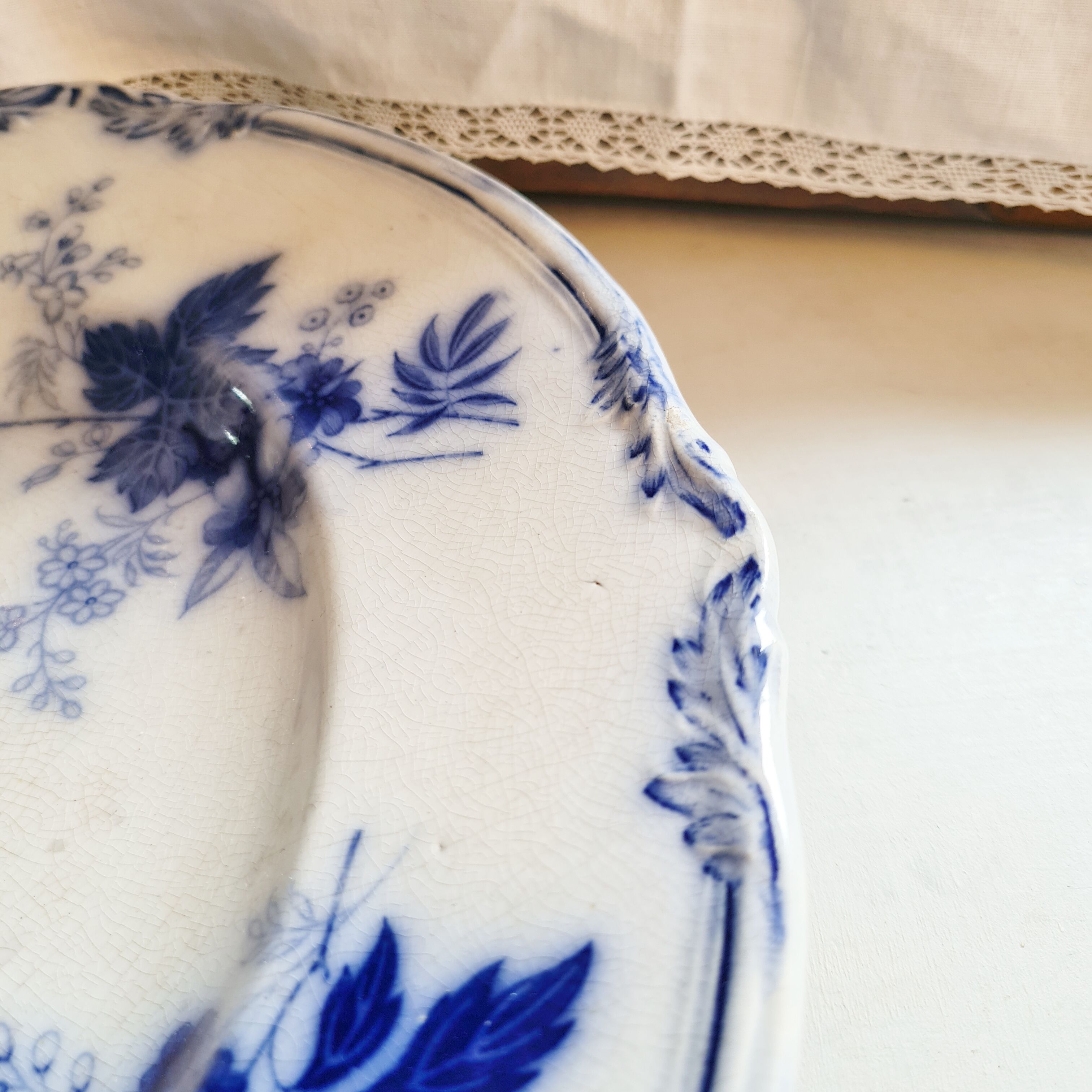 Ancient iron flat Wood and Brownfield England model Verbena blue around 1845