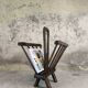Vintage magazine rack in solid wood.