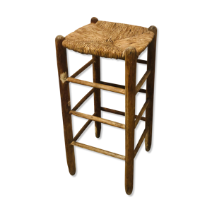 Tabouret ancien paillé