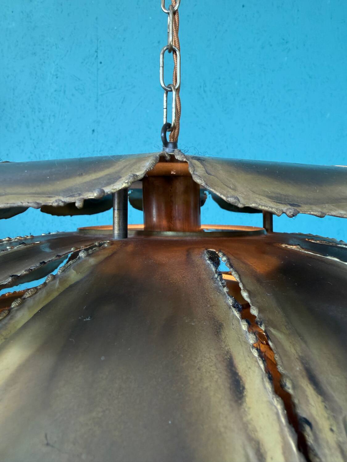 Mid Century Modern Brutalist Artichoke Pendent By Sven Åge Holm Sørens