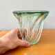 Val St Lambert Green Glass Vase from Belgium