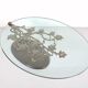 Table basse sculpturale en bronze et en verre