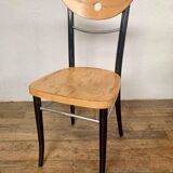 Series of 6 vintage curved wood bistro chairs