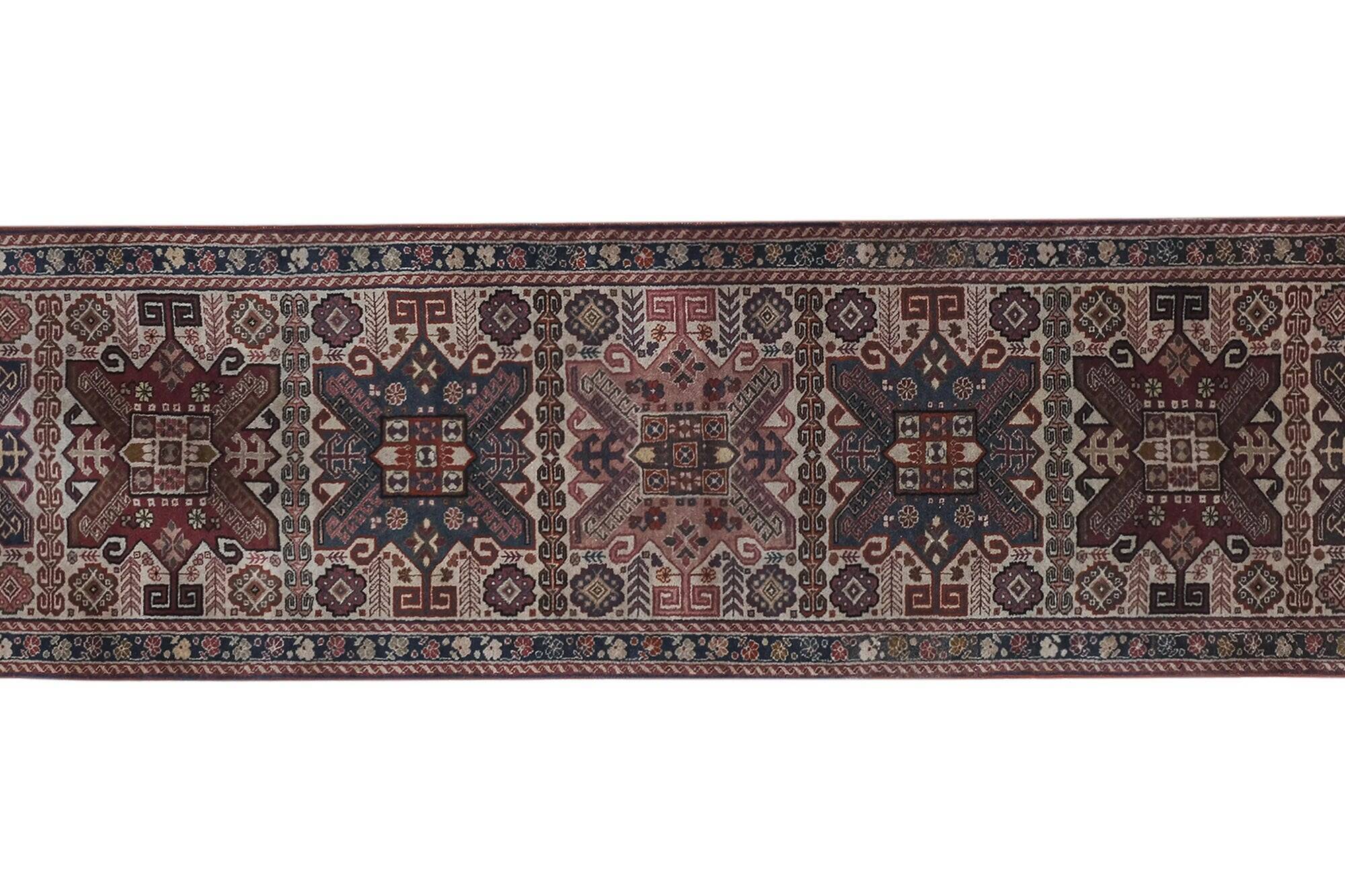 Vintage Turkish hallway rug 77x305 cm