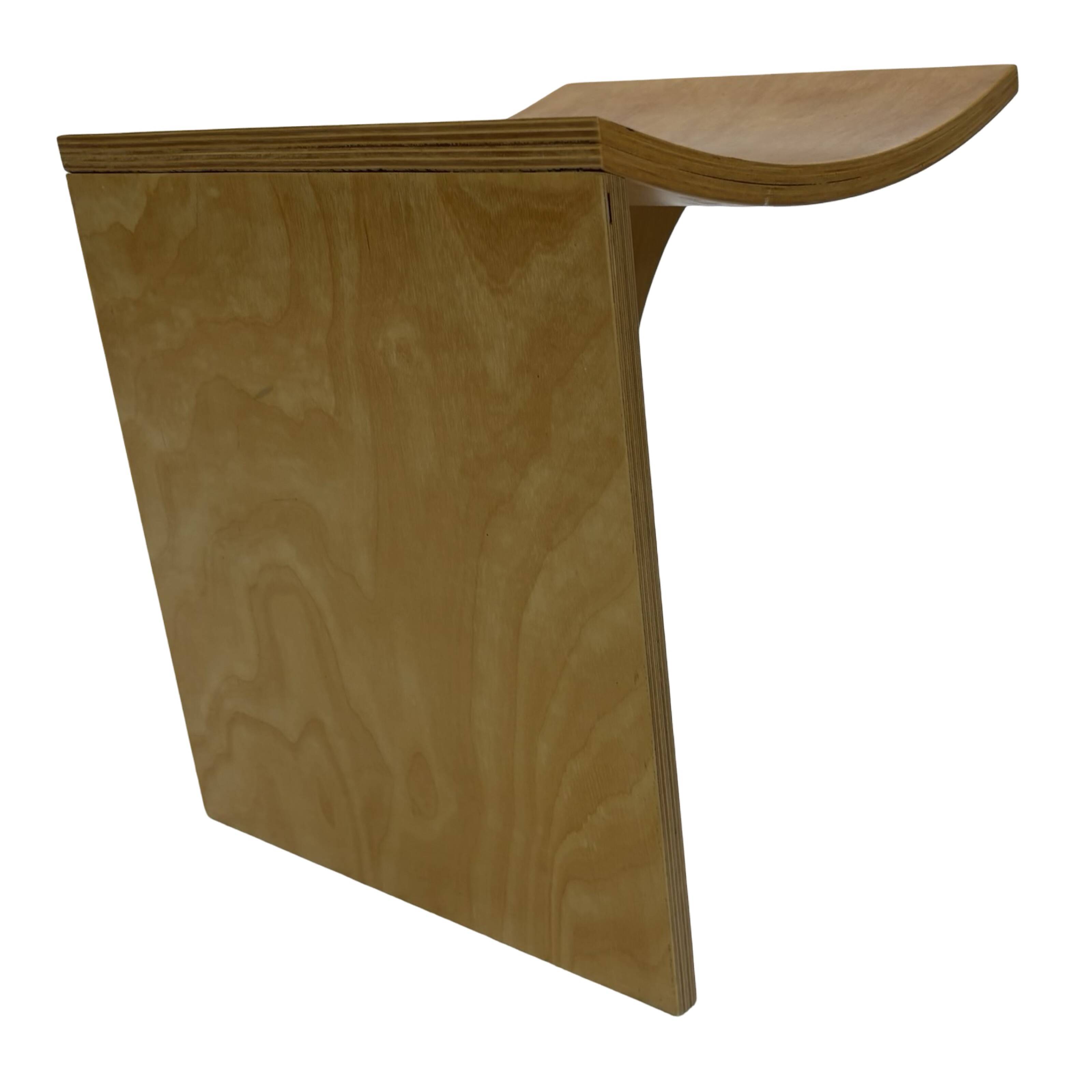 Vintage side table 80s curved plywood minimalist design