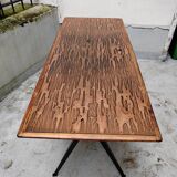 Metal and wood compass table