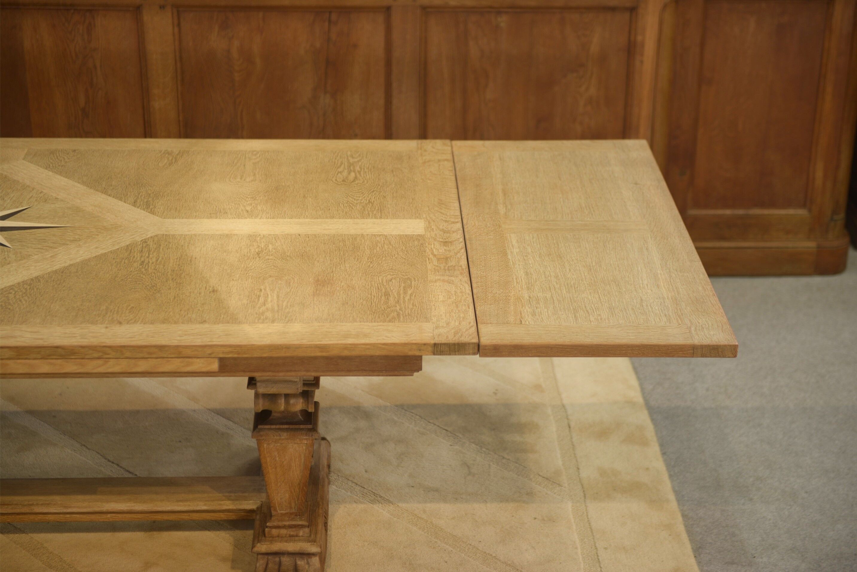 Large sculptural oak table from the 1950s.