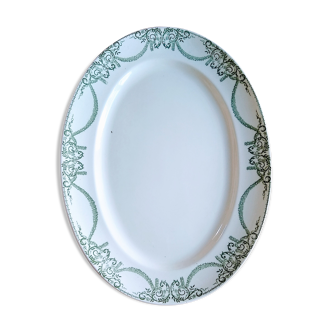Oval dish green service napoleon model labrador