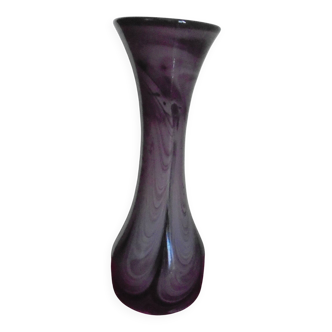 Blown glass vase, marbled decoration