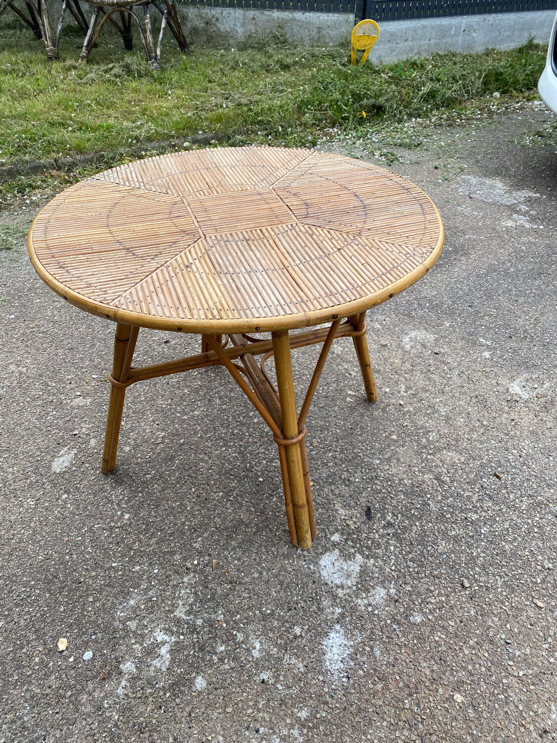 Vintage rattan table