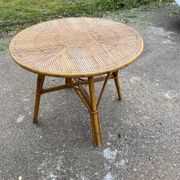 Table en rotin vintage