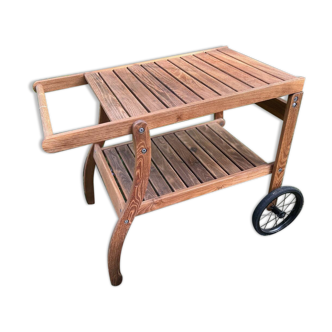 Exotic wood serving trolley