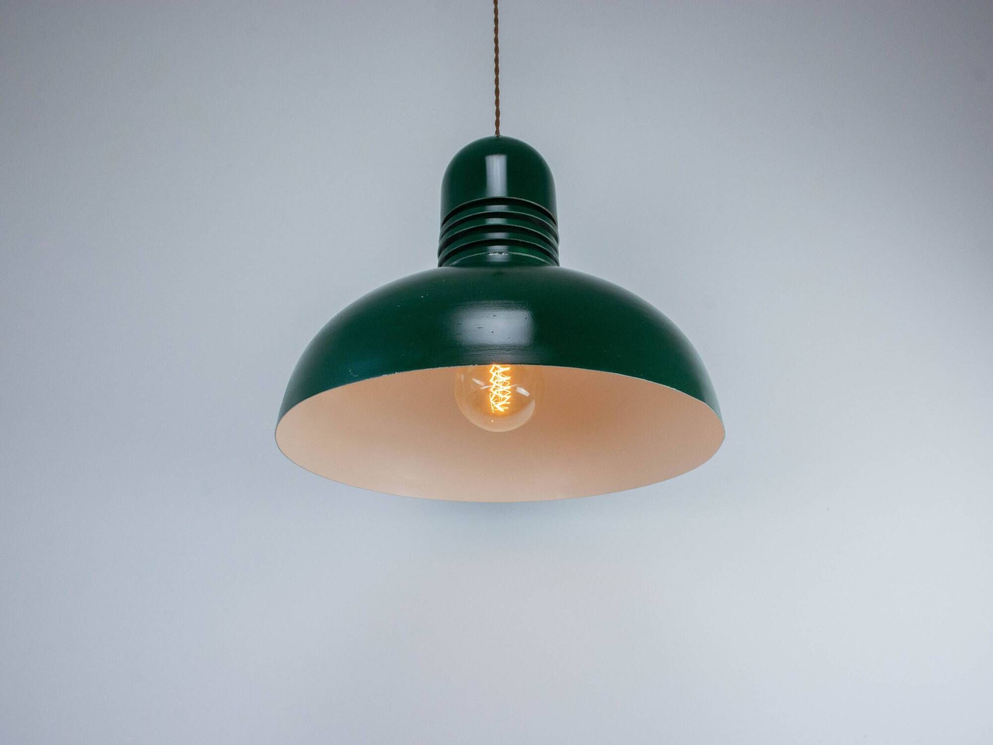 Green Vintage Industrial Metal Green Lamp produced by Sijaj Hrastnik