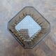 Set of 4 small square bowls - smoked glass - retro design - 70s / 80s