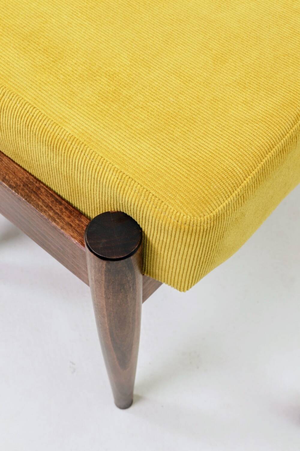 Scandinavian green/yellow corduroy stool Set of 2
