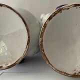 Italy Savona pair of earthenware vases floral decoration anonymous character XVIII e