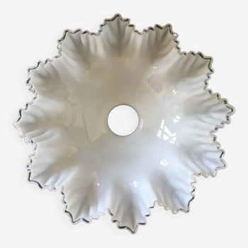 Old vintage white opaque glass ceiling light