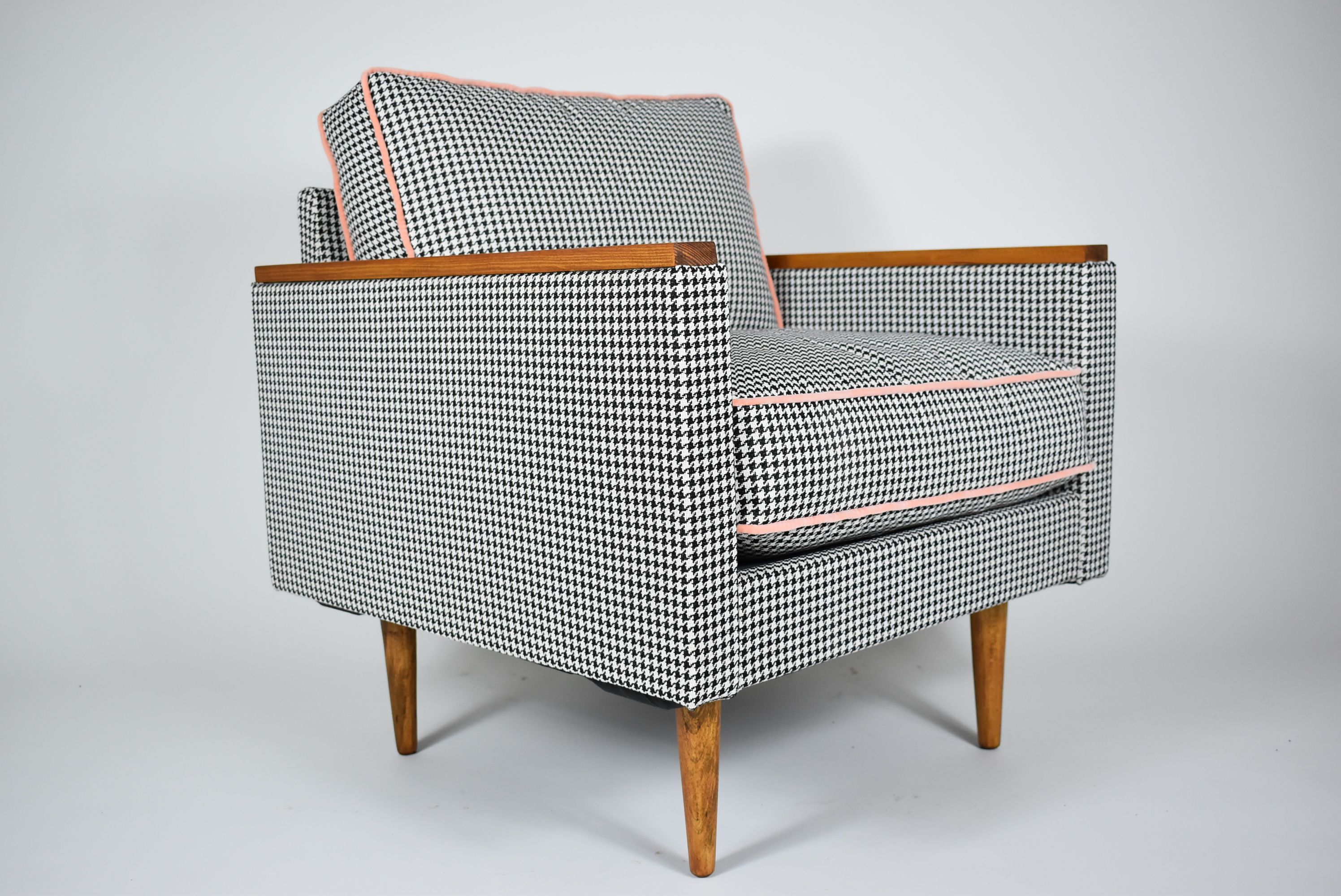 Original vintage armchair model ZWP-8 Cube, fully restored, russet color, ginger velvet 1970s