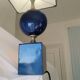 Lampe métal bleue Philippe Barbier