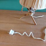 Vintage lamp with raffia lampshade
