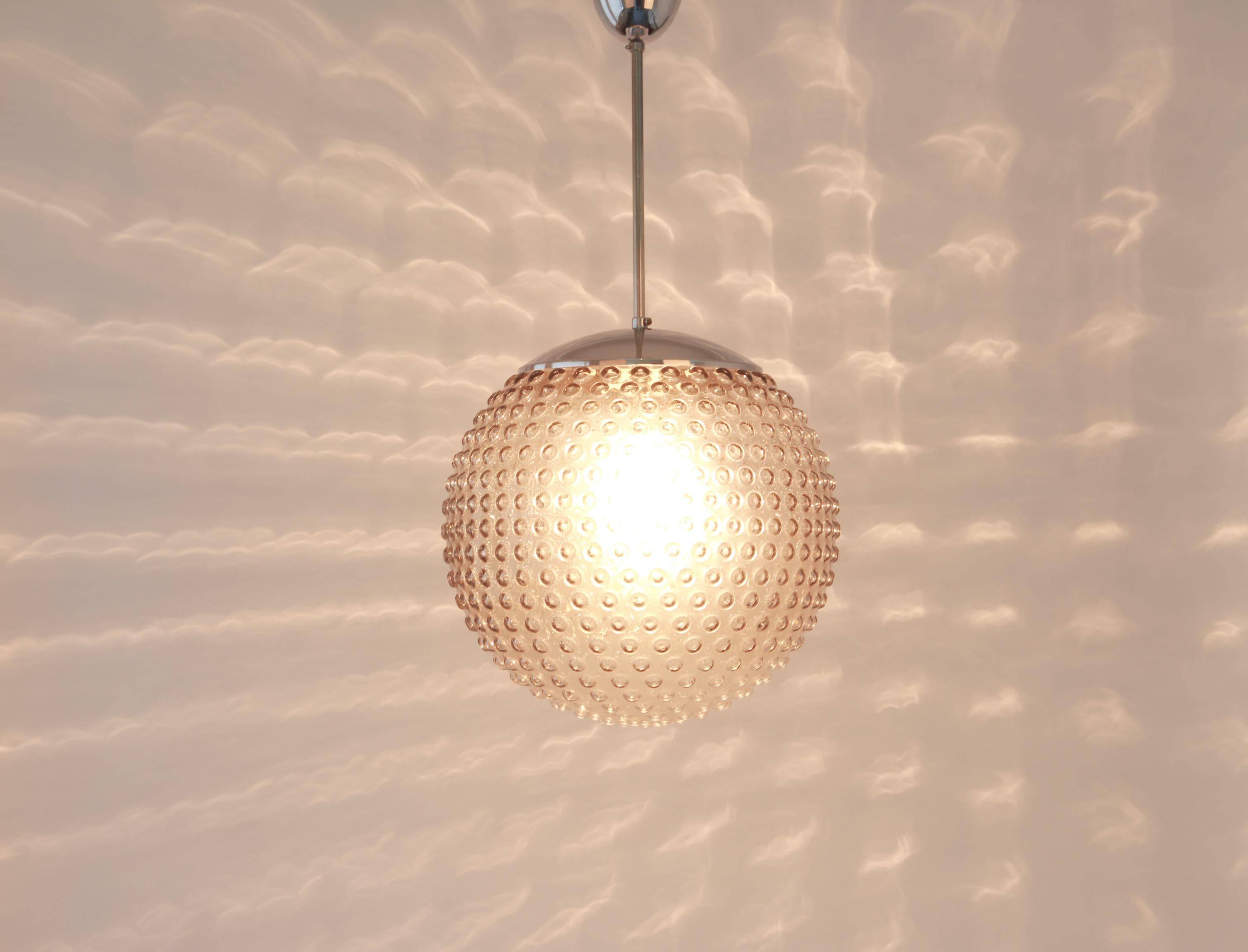 glass pendant lamp designed by Rolf Krüger for Staff, Germany 1970s.