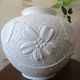 Limoges round vase "medard de noblat" biscuit porcelain flowers foliage