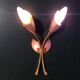 Vintage 1950s brass double wall sconce in the Italian Stilnovo style