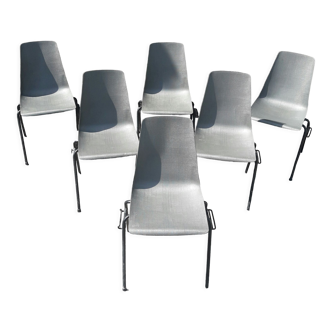 Set of 6 Fantasia chairs ref 2005 Robin Day style