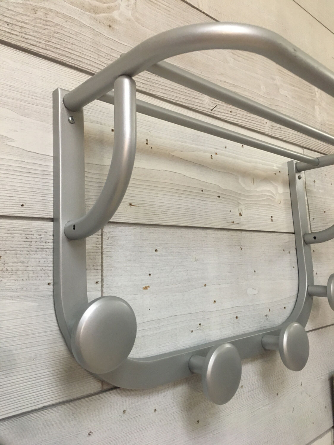 Gray coat rack