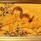 Vintage Venetian fresco, headboard, baroque art