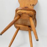 Set of 3 vintage wooden farmhouse chairs from the 1960s.