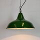 Industrial British Green Enamel Factory Pendant Lamp, 1960s