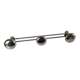 Chrome metal wall coat rack, vintage 1970s