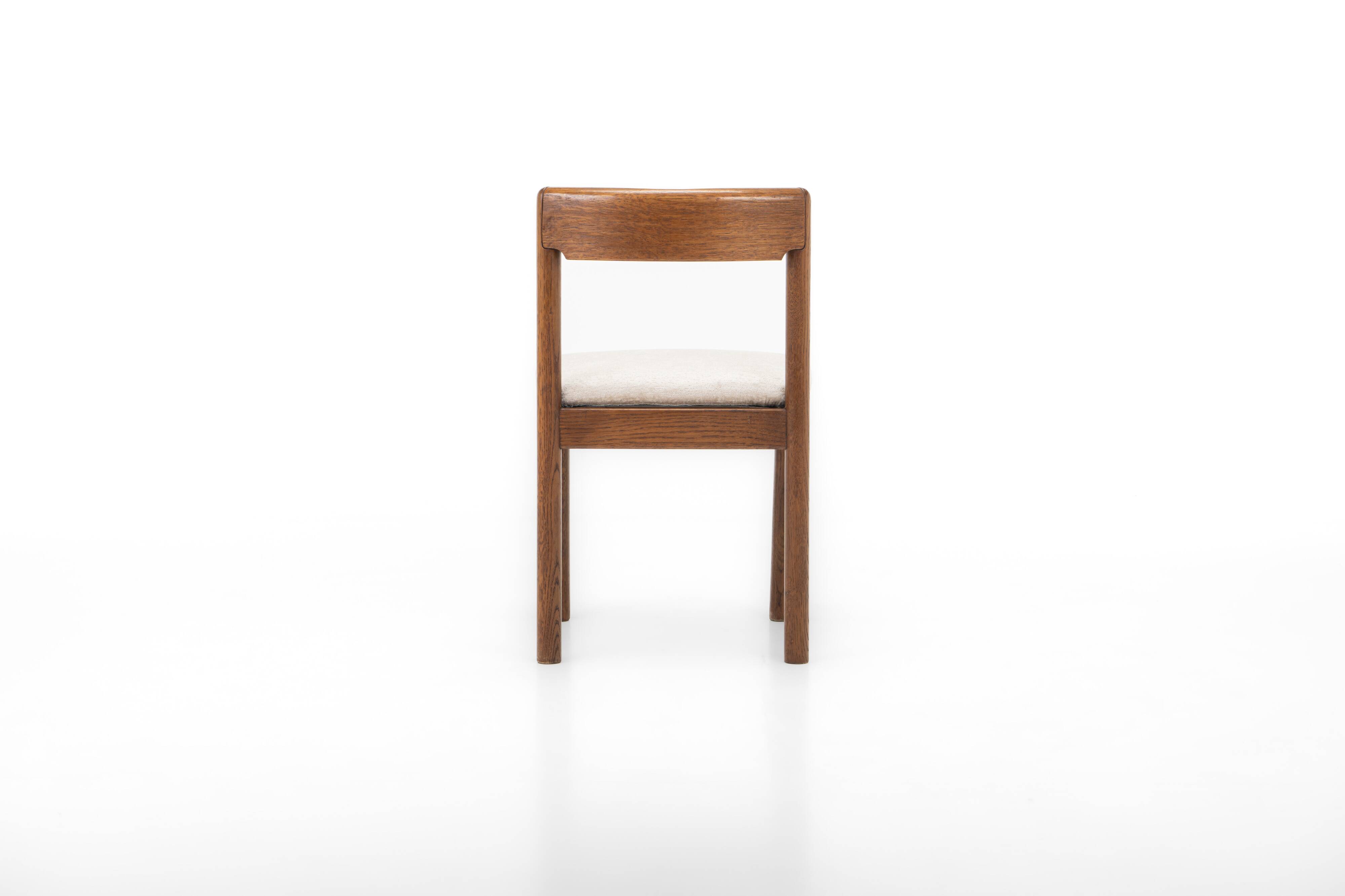 Set of 4 vintage dining chairs in stained oak