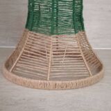 Lampshade in beige and green jute thread