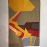 Abstract backhoe canvas
