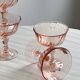 10 Vintage Twisted Pink Glass Champagne Coupes