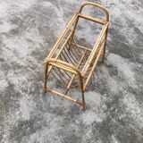Rattan and bamboo magazine rack