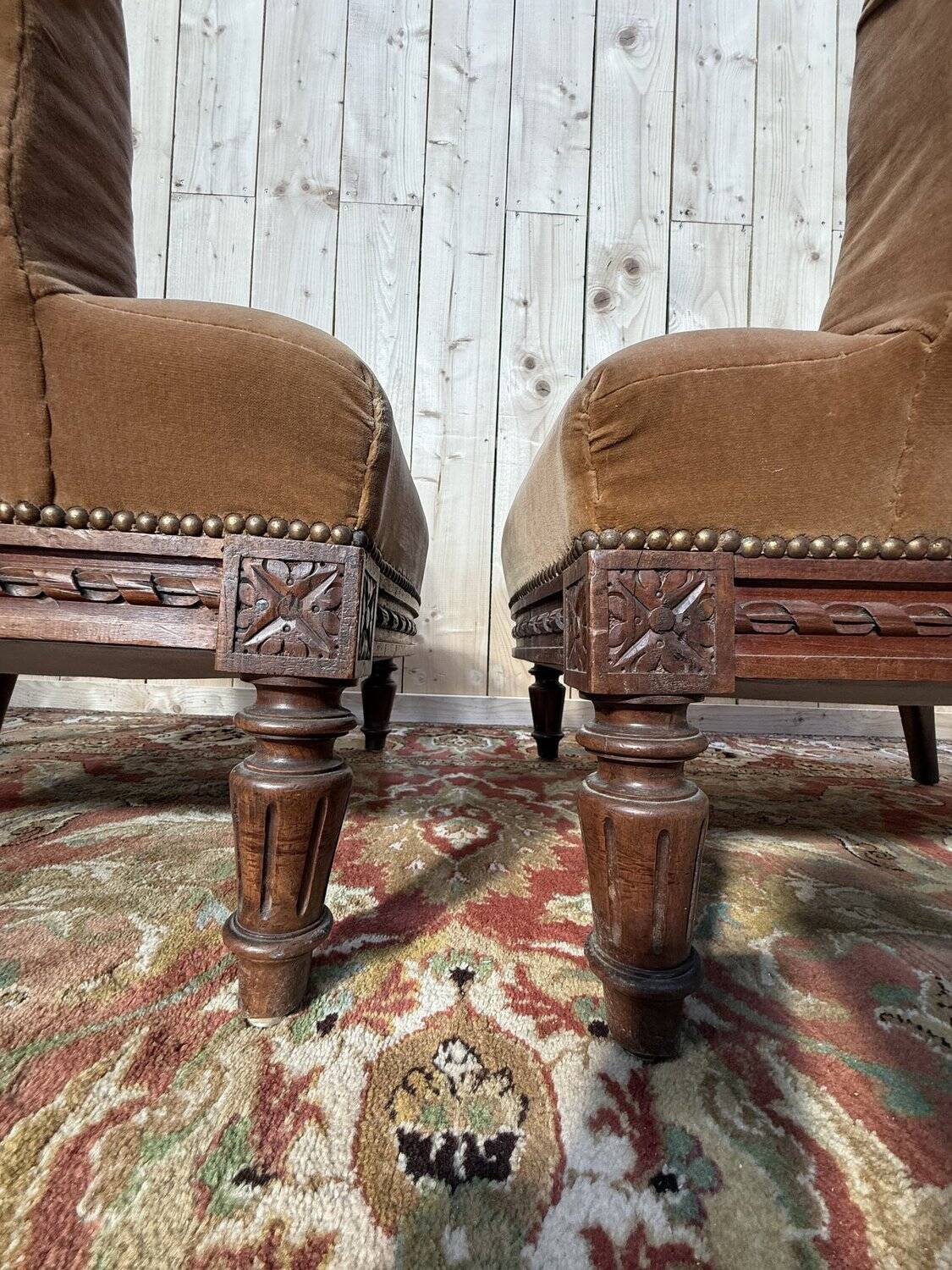Pair of Louis XVI style armchairs