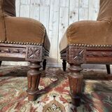 Pair of Louis XVI style armchairs