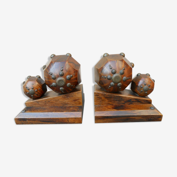 Pair of bookends signed J.Pérard in the shape of eggballs circa 1950