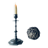 Silver metal candle holder