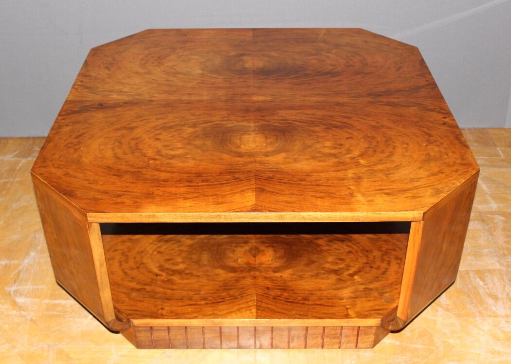 Art deco walnut coffee table