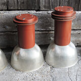 Set of 4 industrial hangings  in steel and Polycarbonate