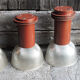 Lot de 4 suspensions industrielles en acier et polycarbonate