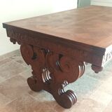Rocaille table in carved solid oak