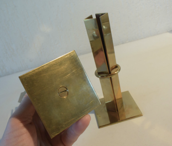 2 candlesticks with vintage-art-nouveau clamping rings