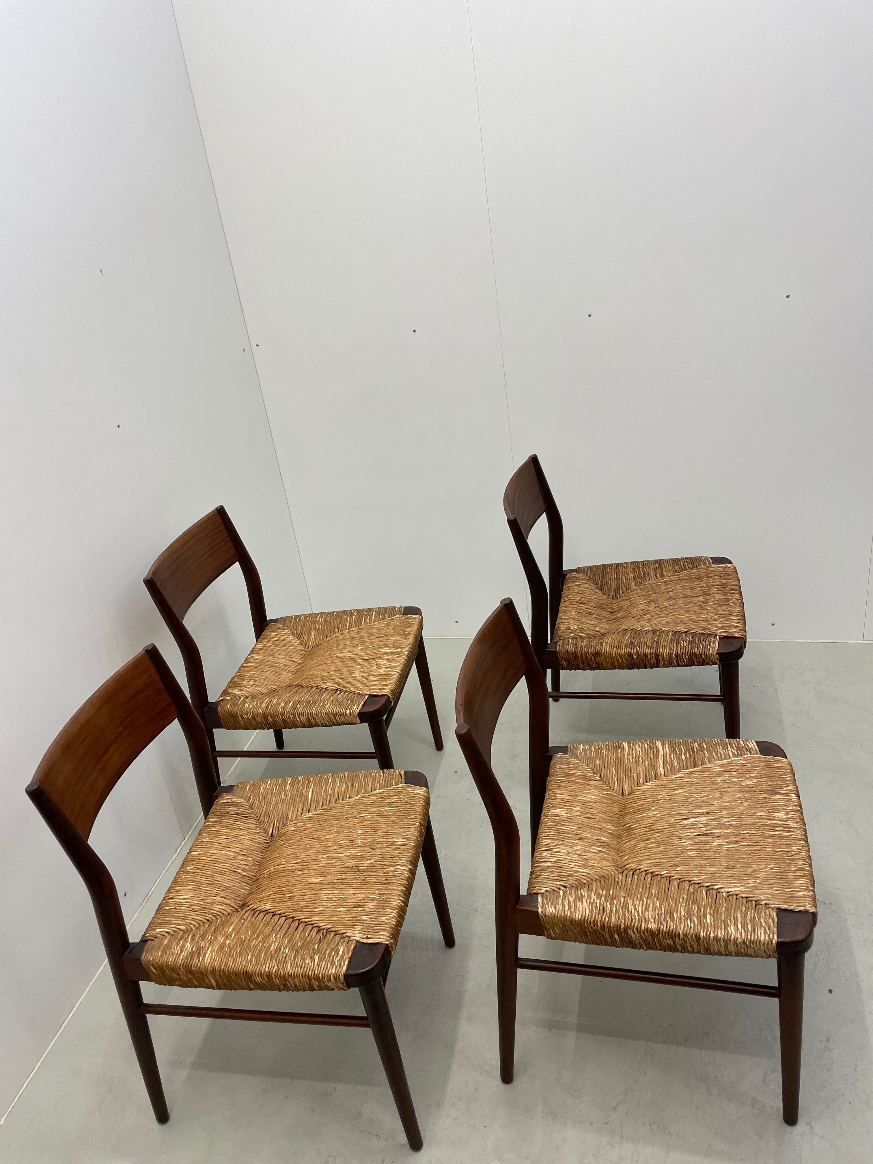 4x MidCentury Papercord Chairs by Hartmut Lohmeyer for Wilkhahn