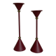 Paire de bougeoirs bordeaux vintage