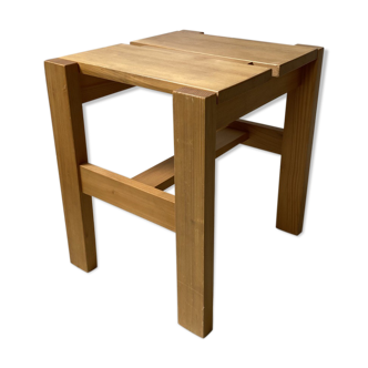 Vintage square pine stool